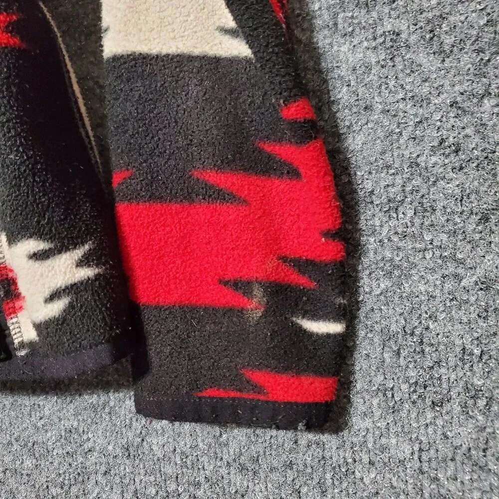 Lauren Ralph Lauren Jacket Women Small Red Aztec Southwest Fleece Full Zip LRL